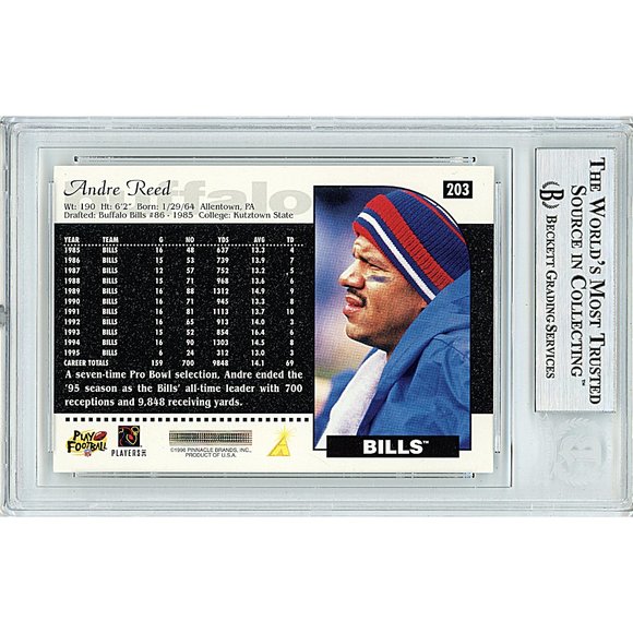 Andre Reed Signed 1996 Score Football Card Buffalo Bills Beckett BAS Autographed - Picture 2 of 5